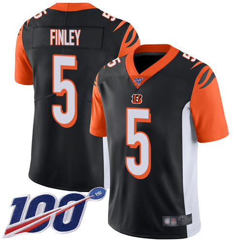 Cincinnati Bengals Limited Black Men Ryan Finley Home Jersey NFL Footballl #5 100th Season Vapor Untouchable
